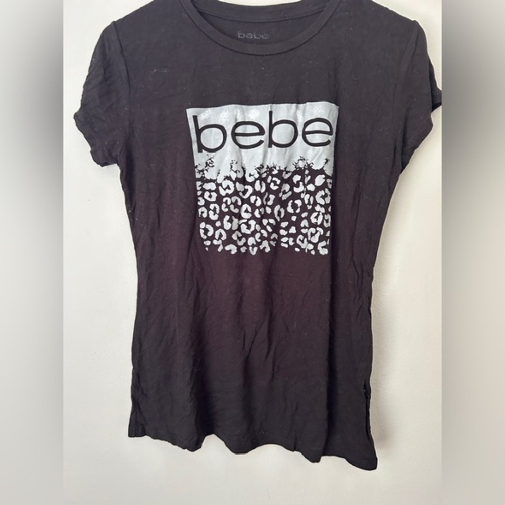 Bebe Black Graphic‎ Women's Top